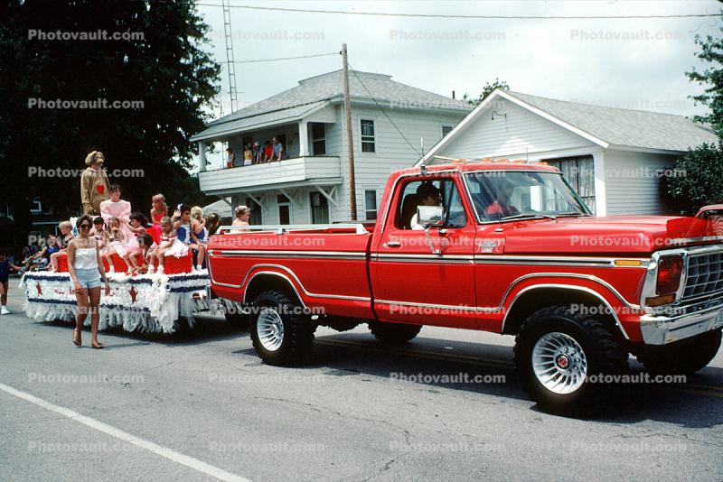 Ford Pickup Truck, float, Sulfer Springs Sesquicentennial Parade, Tiro-Auburn, Ohio, July 1983, 1980s