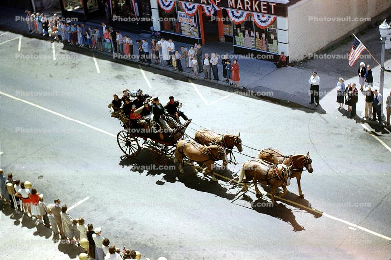 Street Parade, Horses, Franconia, New Hampshire, 1950s