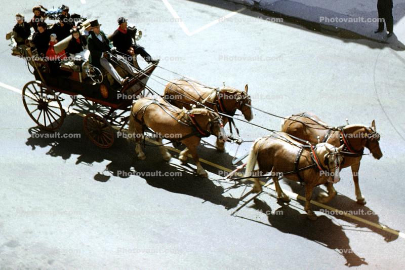 Stagecoach, Horses, Franconia, New Hampshire, 1950s