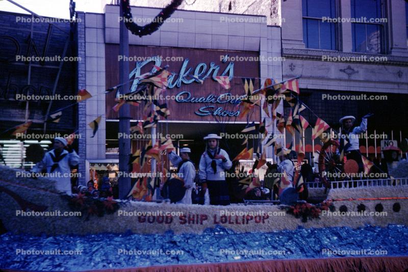 Rikers, Good Ship Lollipop, Sailors, Christmas Parade, Milwaukee, Wisconsin, December 1962, 1960s