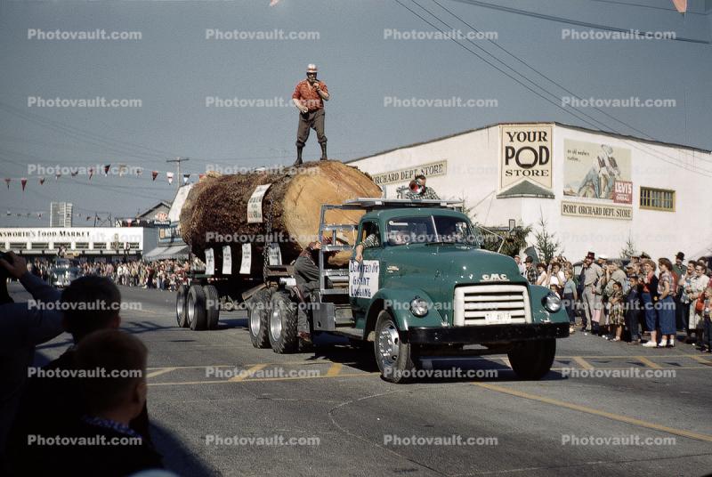 GMC Semi, Logging Truck, 1950s