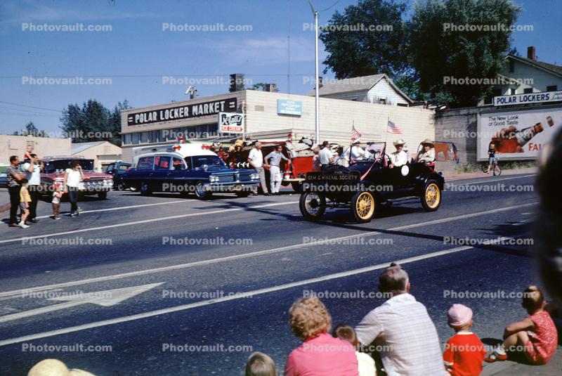 Polar Locker Market, Jalopy, Car, Parade, Oroville California, 3 June 1967, 1960s