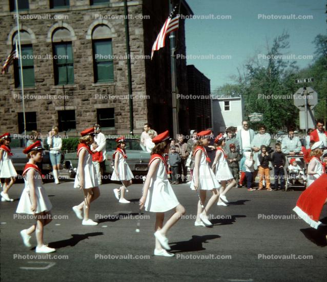 Baton Twirler, girls, legs, shadow, 1960s