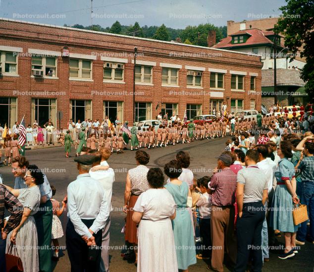 Girl Scouts, Brownies, Memorial Day Parade, Bernardsville, 1950s