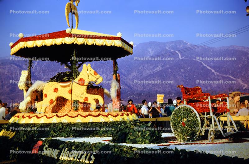 Shrine Hospitals, Carousel, horses, Wheelchair of Flowers, 1950s
