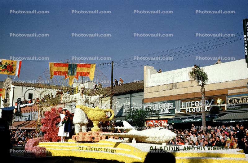 Aladdin Lamp, Bell X-2 Starbuster, Rocket Ship, Los Angeles County Float, 1954, 1950s