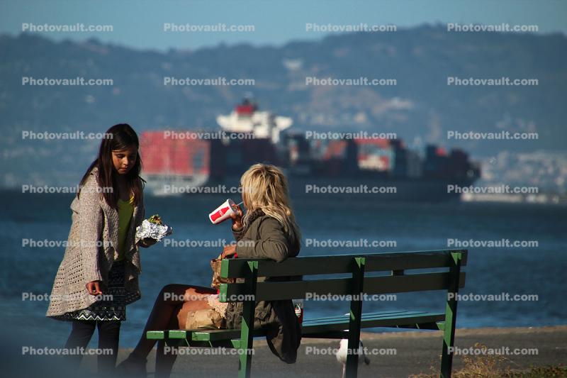 Woman on a Bench, Girl, The Marina District