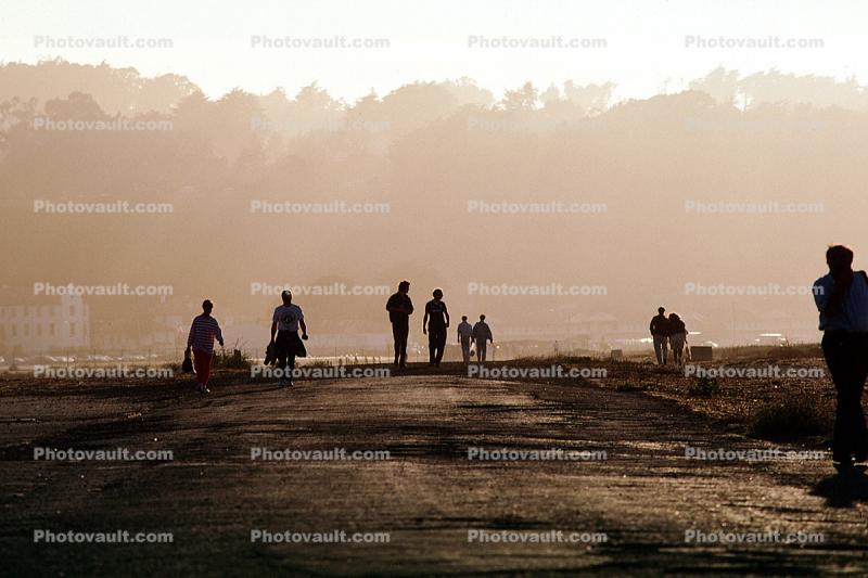 Crissy Field, People Walking, sunset