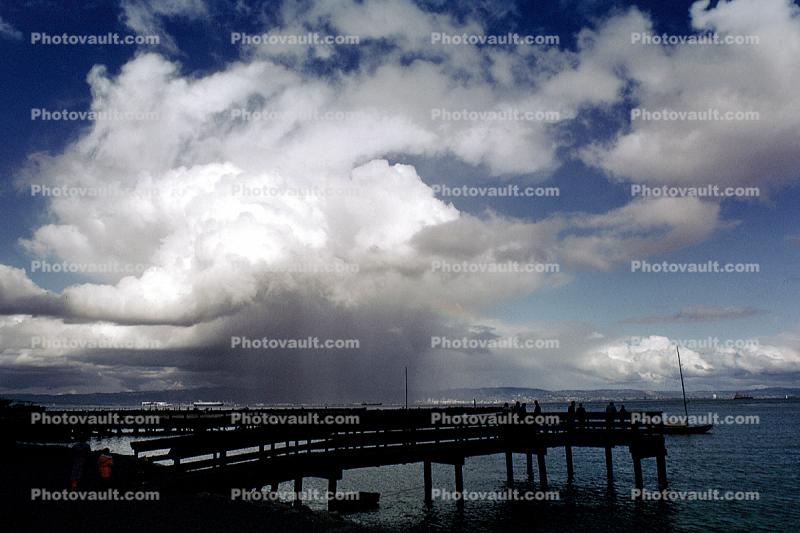 Pier, cumulus Clouds, Rain, Cloud burst, Potrero Hill