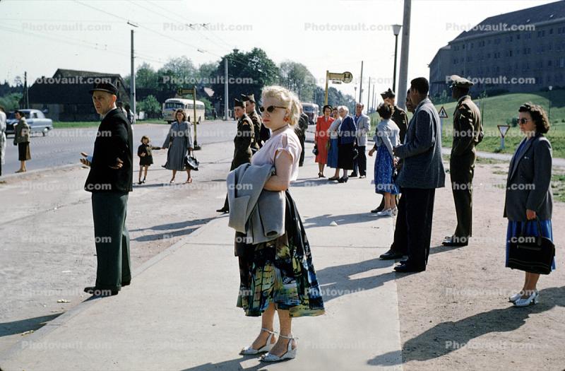 People Waiting for a Trolley, 1950s