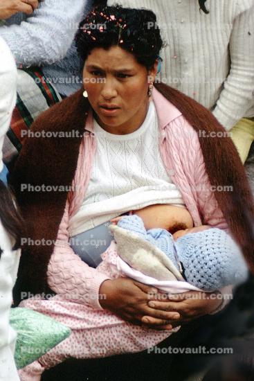 Woman, Women, Breast feeding, Cuzco, Peru