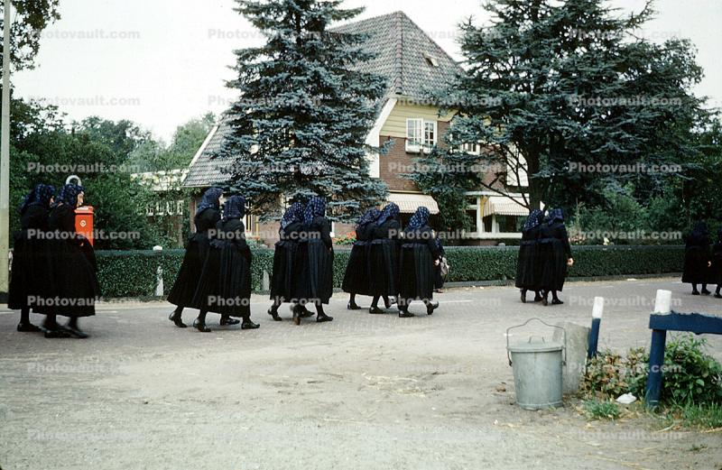 Nuns, Women, Home, House, Trees, Groninger, Netherlands, September 1959, 1950s
