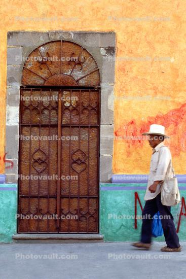 Man Walking, Door, Doorway, Entrance, Wal, Morelos, Mexico