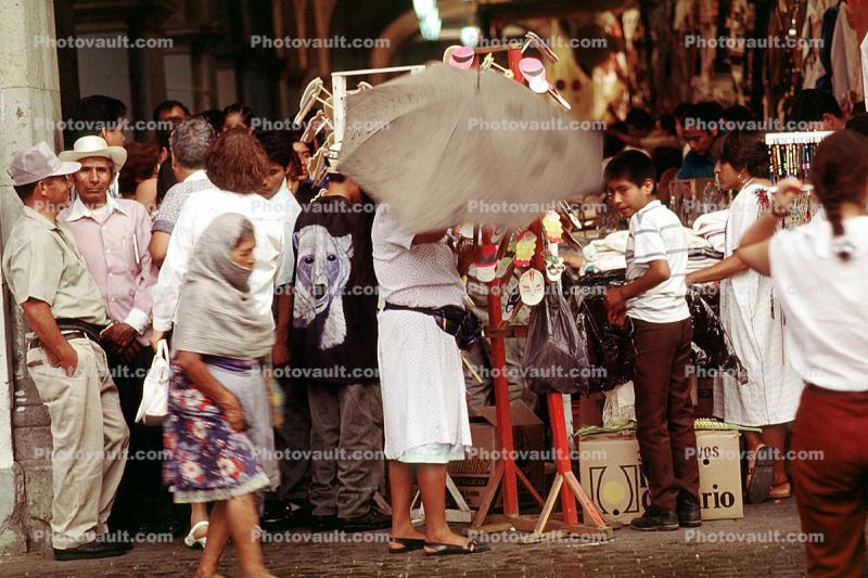 Crowds, Umbrella, Oaxaca, Mexico