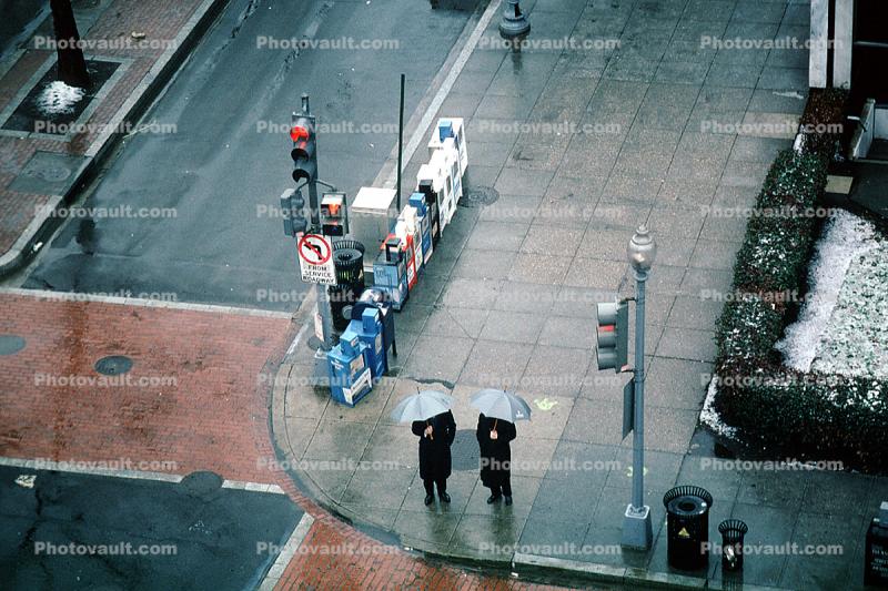 umbrella, rain, sidewalk, crosswalk