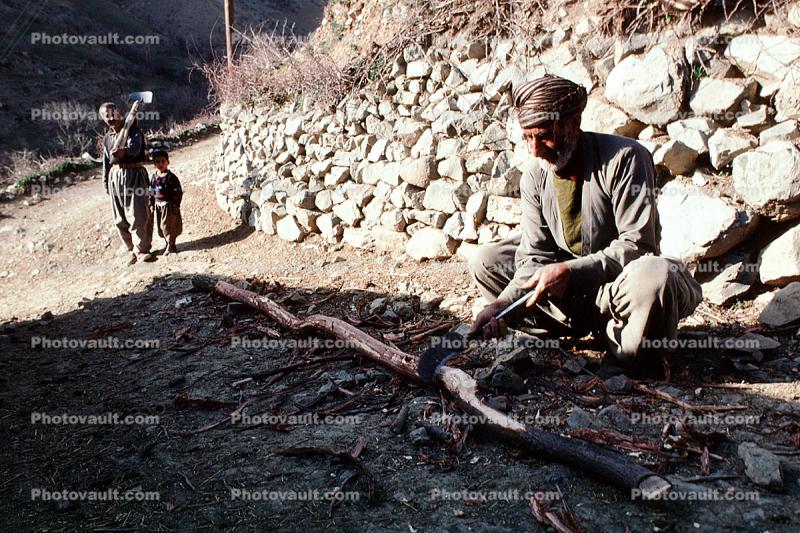 Man Chopping Wood, Hezar Hani, Iran