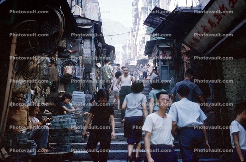Steps, man, street scene, September 1962, 1960s