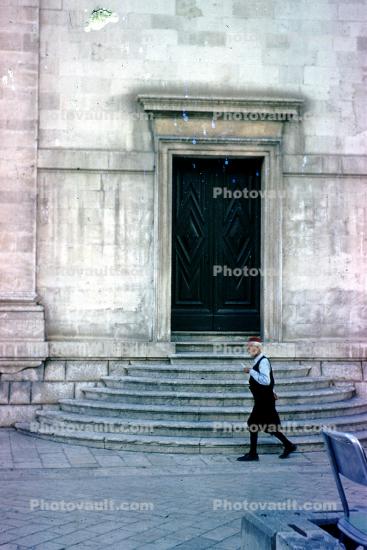 Steps, Door, Man, Walking, July 1965, 1960s