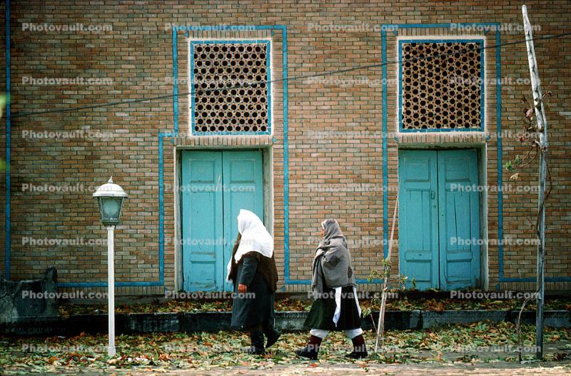 Women, Waling, leaves, Samarkand, Uzbekistan