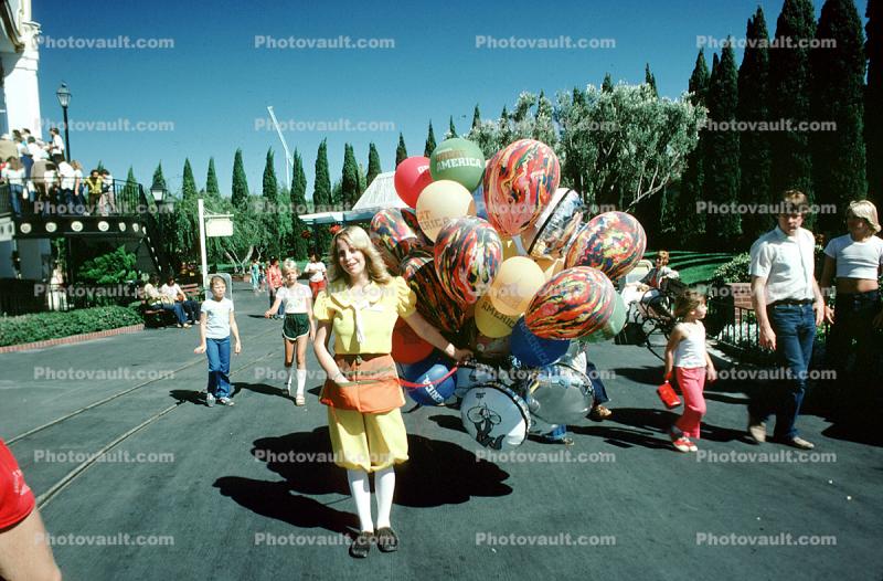 Girl, Helium Balloons