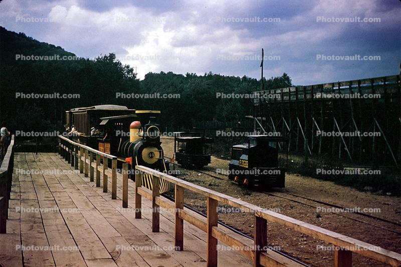 Miniature Rail, Live Steamer, Storyland Village, Frontiertown, Asbury Park, 1950s