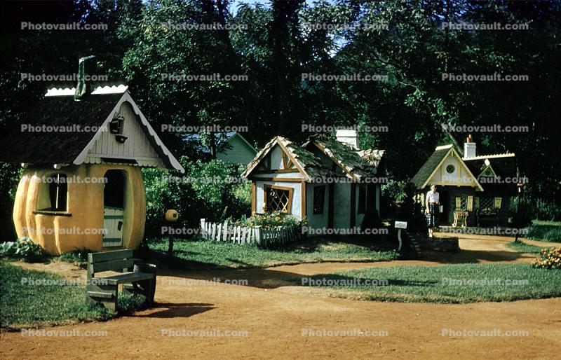 Enchanted Forest of the Adirondacks, Pumpkin House, Path, Storybook, 1950s