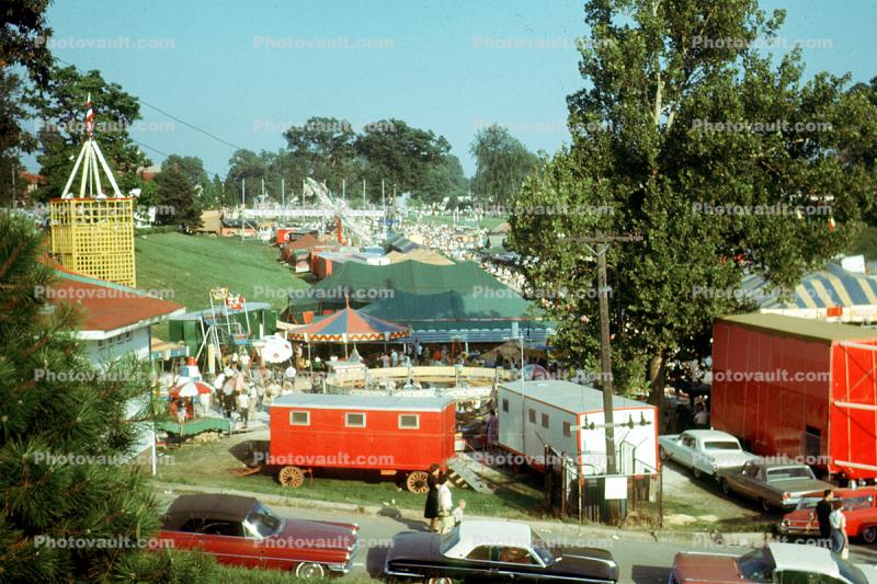 trailers, cars, carousel, automobiles, vehicles, State Fair, 1960s