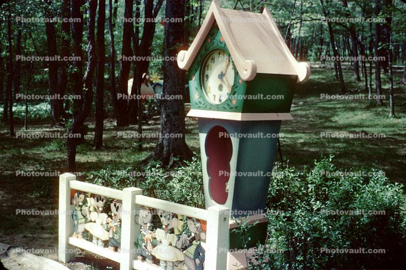 Hickery Dickery Dock, Storybook Clock, Story Book Forest, Ligonier Pennsylvania, May 1964, 1960s