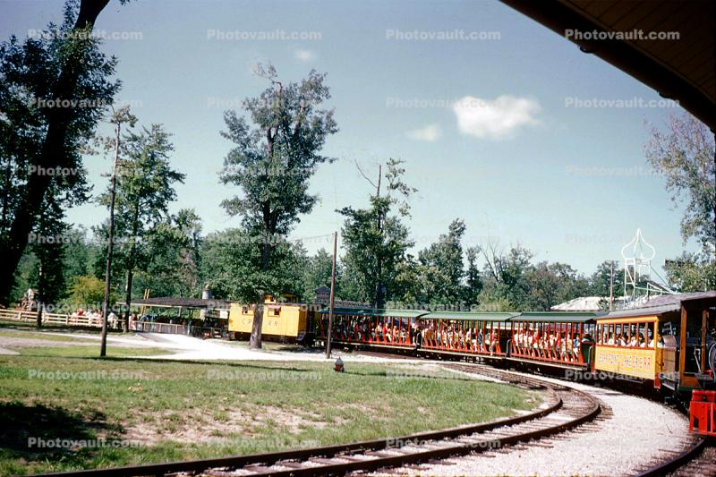 Railcars, Tour, Miniature Rail, Live Steamer, Story Book Forest, Ligonier Pennsylvania, May 1964, 1960s
