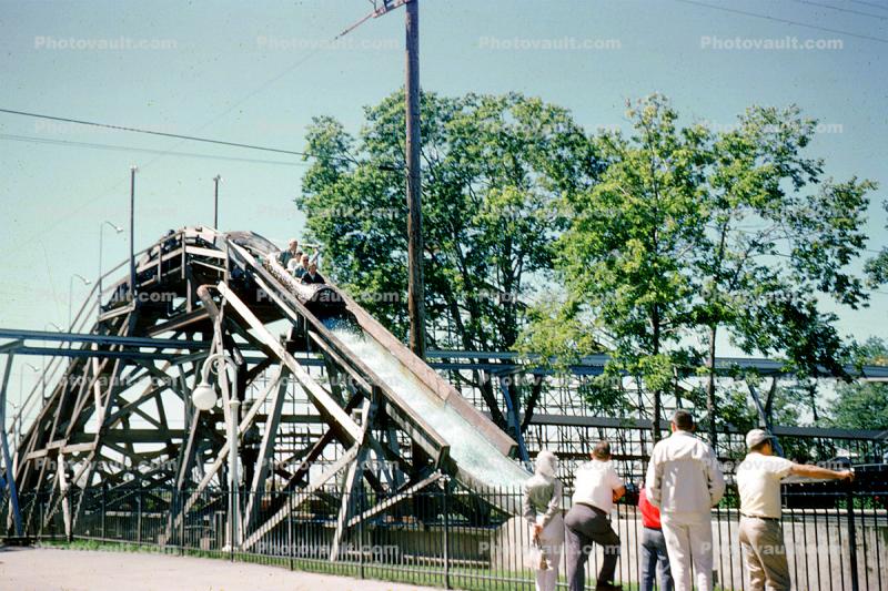 Log Ride, Sluice, Water, Story Book Forest, Ligonier Pennsylvania, May 1964, 1960s