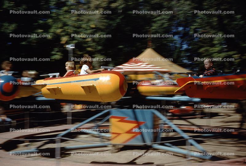 Kiddie Ride, Rocket-Ship, rocket, county fair, 1950s