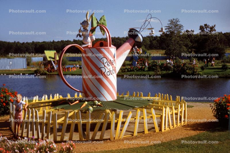 Peter Rabbit Watering Can. Picket Fence, Wisconsin Dells Storybook Land