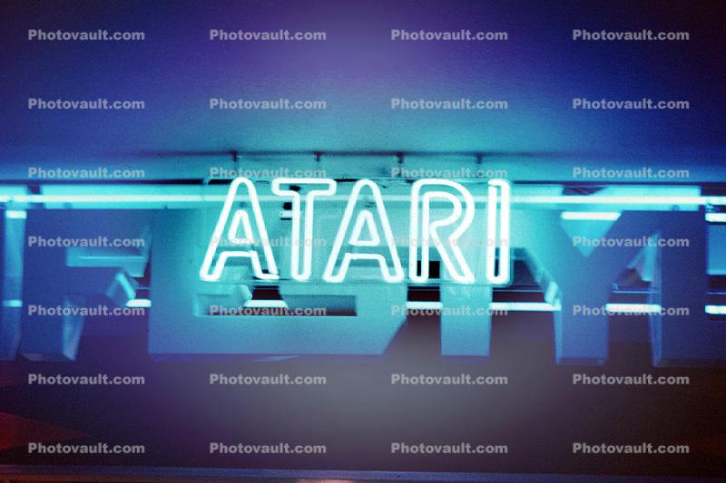 Atari Neon Signage, sign, computers
