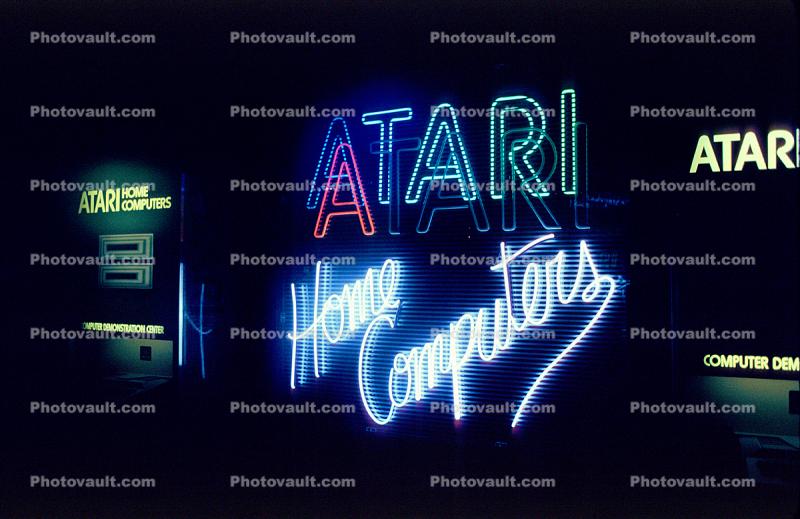 Neon Signage, Atari Pavilion, Store, Home Computers, Games