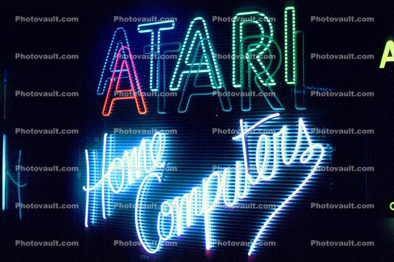 Neon Signage, Atari Pavilion, Store, Home Computers, Games