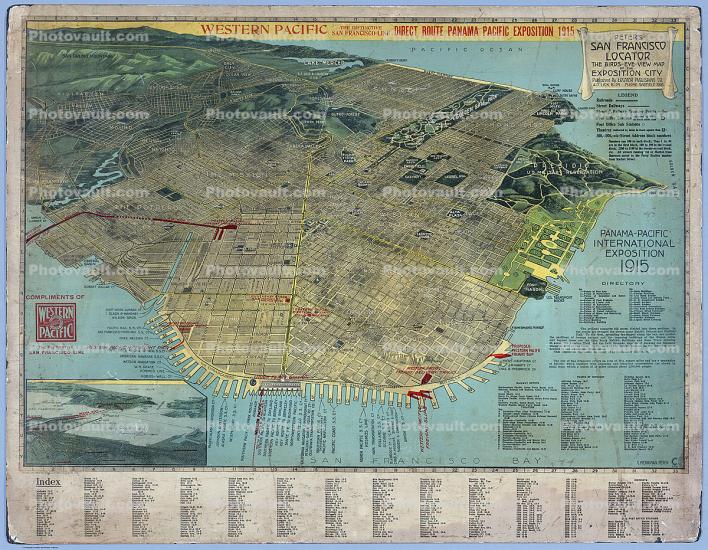 Map of San Francsico and the Panama Pacific International Exposition of 1915