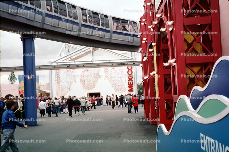 Tram, Monorail,  Mexico Pavilion, Mexican, Vancouver Worlds Fair, 1980s