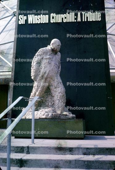 Sir Winston Churchill, A Tribute, Statue, World's Fair, Churchill Tribute, New York World's Fair, 1964, 1960s