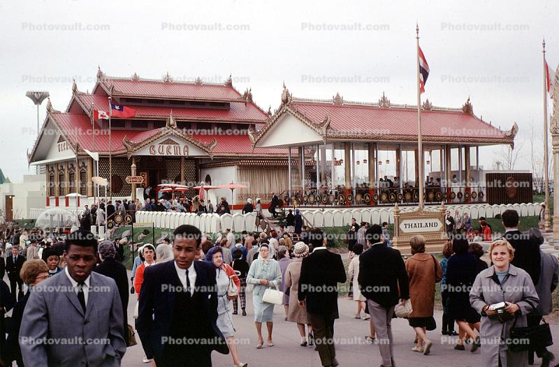 People, Crowds, Burma Pavilion, Burmese, Montreal Expo, Expo-67, Canada, 1967, 1960s