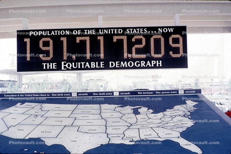 The Equitable Demograph, Population of the United States, New York World's Fair, 1964, 1960s