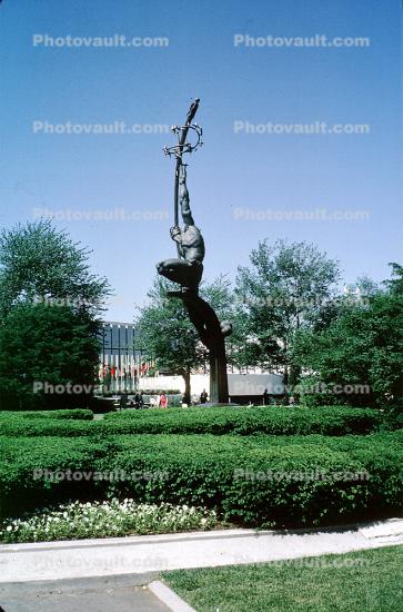 Rocket Launcher, Statue, Man, New York World's Fair, 1964, 1960s
