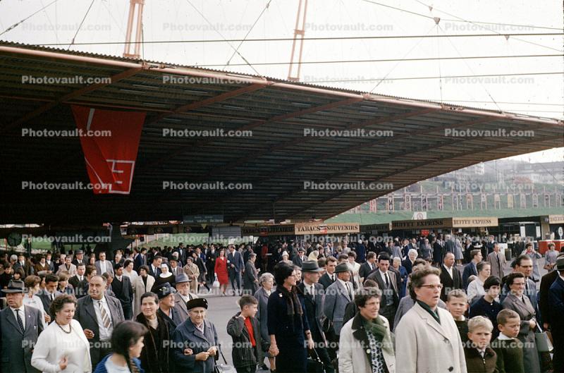Crowds of people, 1964, 1960s