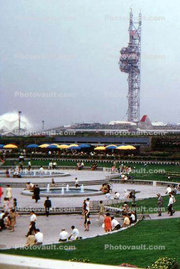 Kiyonari Kikutake's Landmark Tower, Geodesic Dome, Expo '70, Japan World Exposition, Osaka, Japan