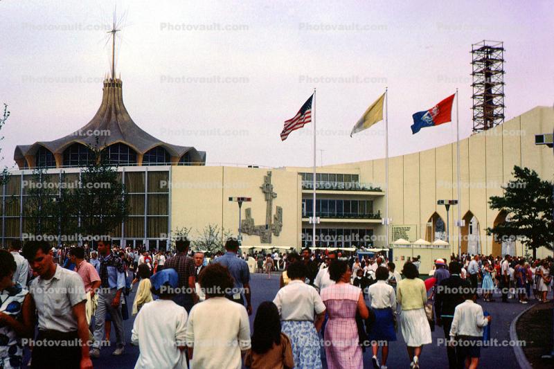 People, Crowds, Vatican Pavilion, 1960s, 1964