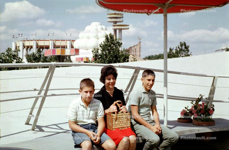 Mother and her two sons, New York Worlds Fair, 1964, 1960s