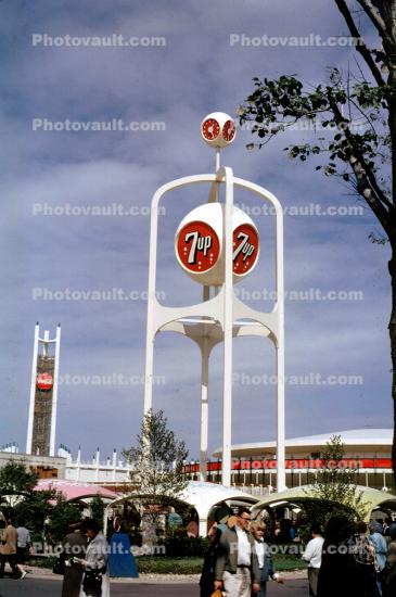 7-Up Pavilion, tower, people, crowds