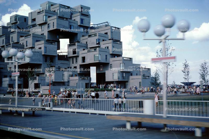 Habitat, Moshe Safdie?s interlocking ?Habitat? complex, Expo-67, 1967, 1960s