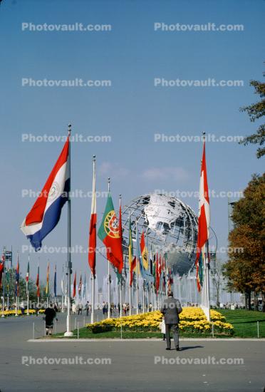 Unisphere, Earth, Globe, Flags, 1964, 1960s