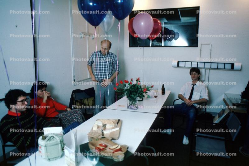 tables, helium balloons, Birthday Party at WKPI Studios