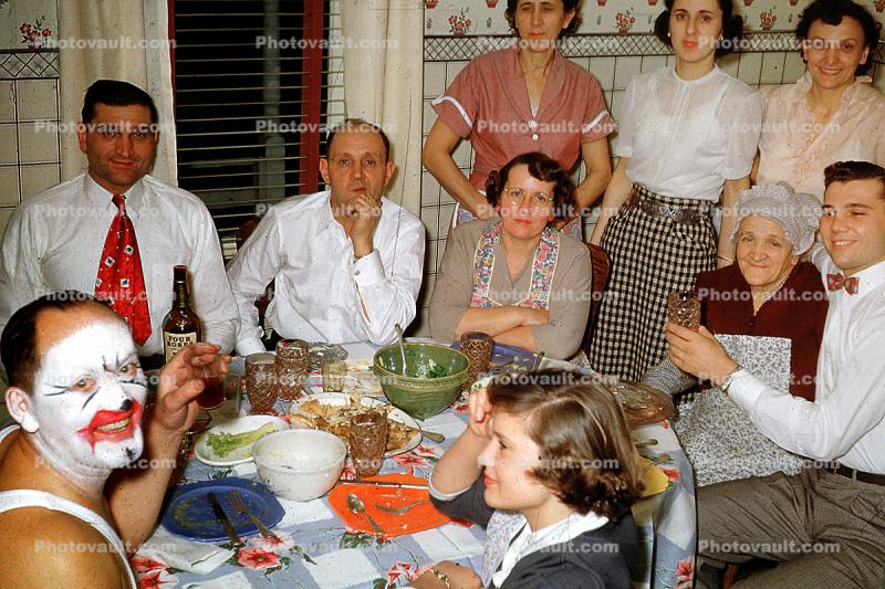 Men, Mask, Women, Table, 1940s
